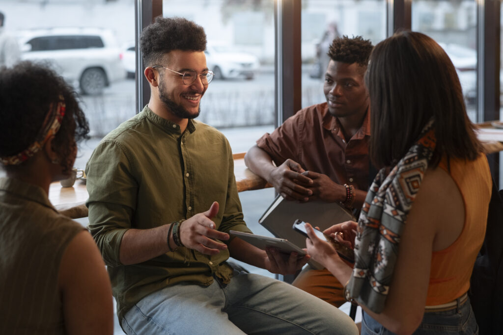 A team of professionals at Brandefy collaborating on a customer conversion strategy.